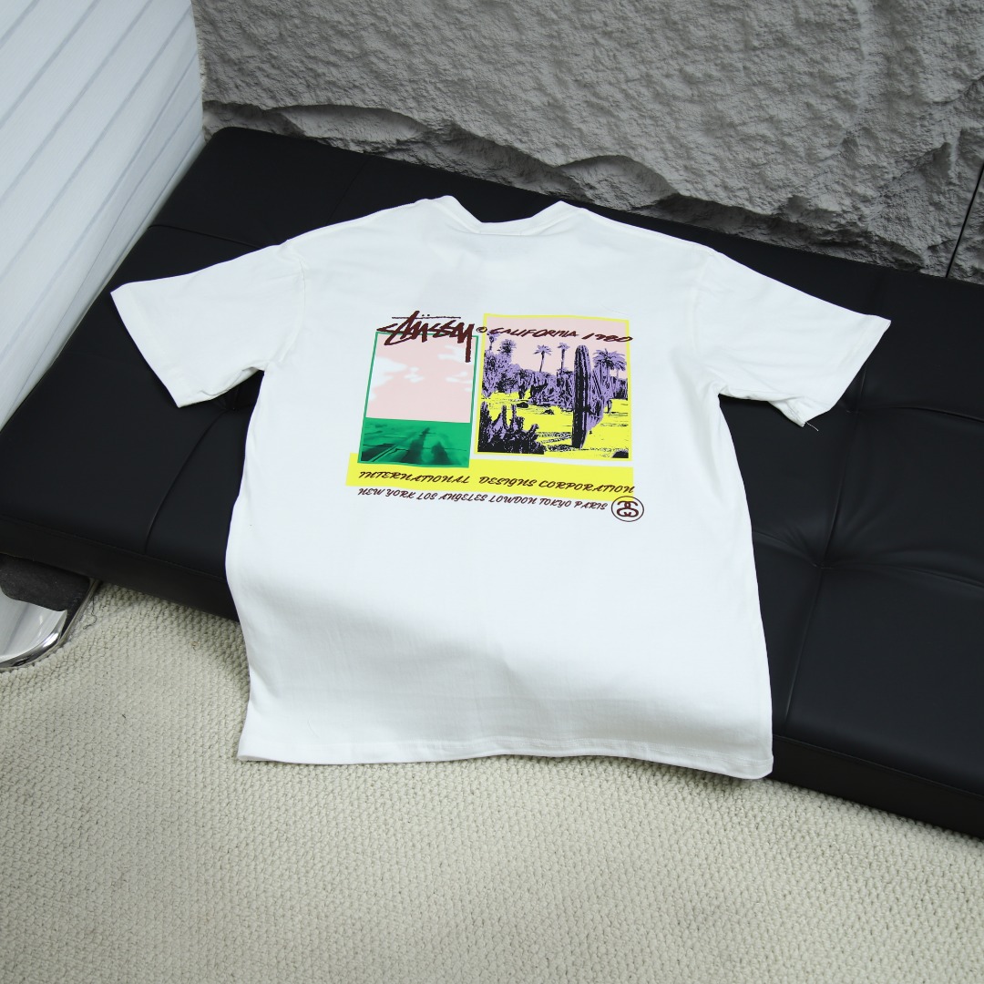 2025SS 봄 신상 스투시 / 스투시 백 라운드넥 반팔 티셔츠 모델 번호: STC0027