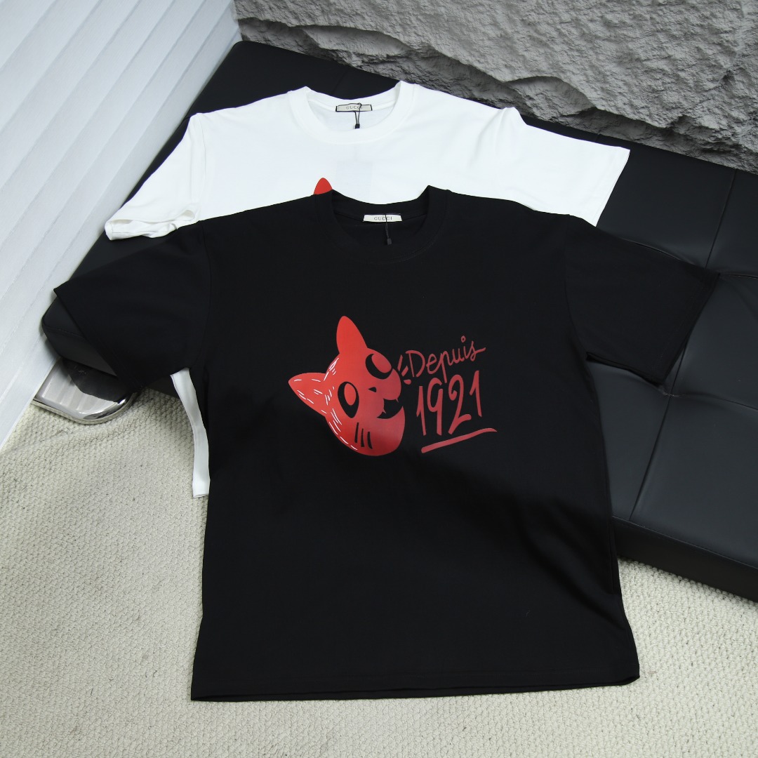 2025ss 봄 신상 GUCCI/구찌 라운드넥 반팔 티셔츠 상품 번호: GUC010