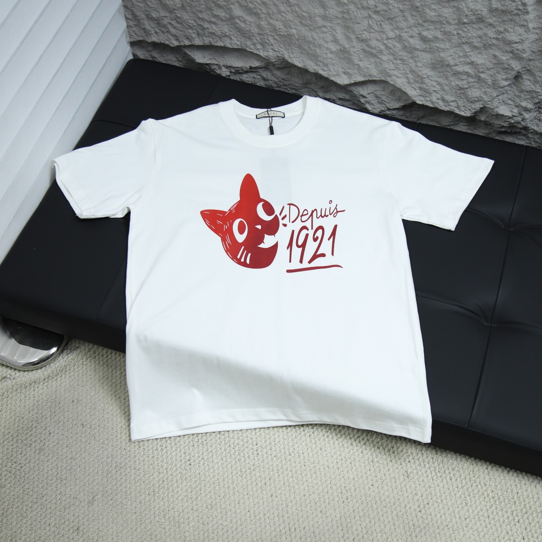 2025ss 봄 신상 GUCCI/구찌 라운드넥 반팔 티셔츠 상품 번호: GUC010