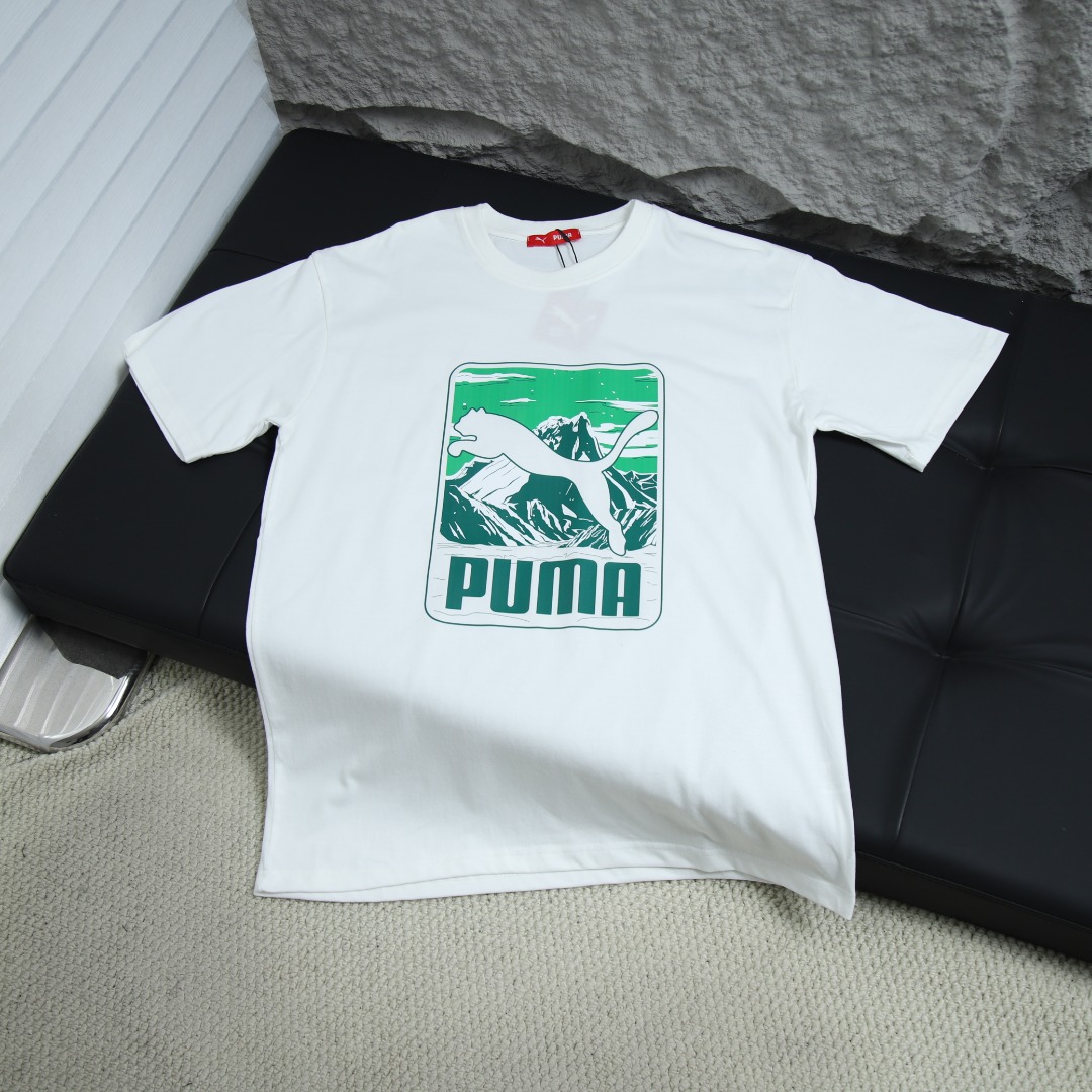 2025ss 봄 신상 푸마/푸마 푸마/푸마 라운드넥 반팔 티셔츠 모델 번호: PU0006