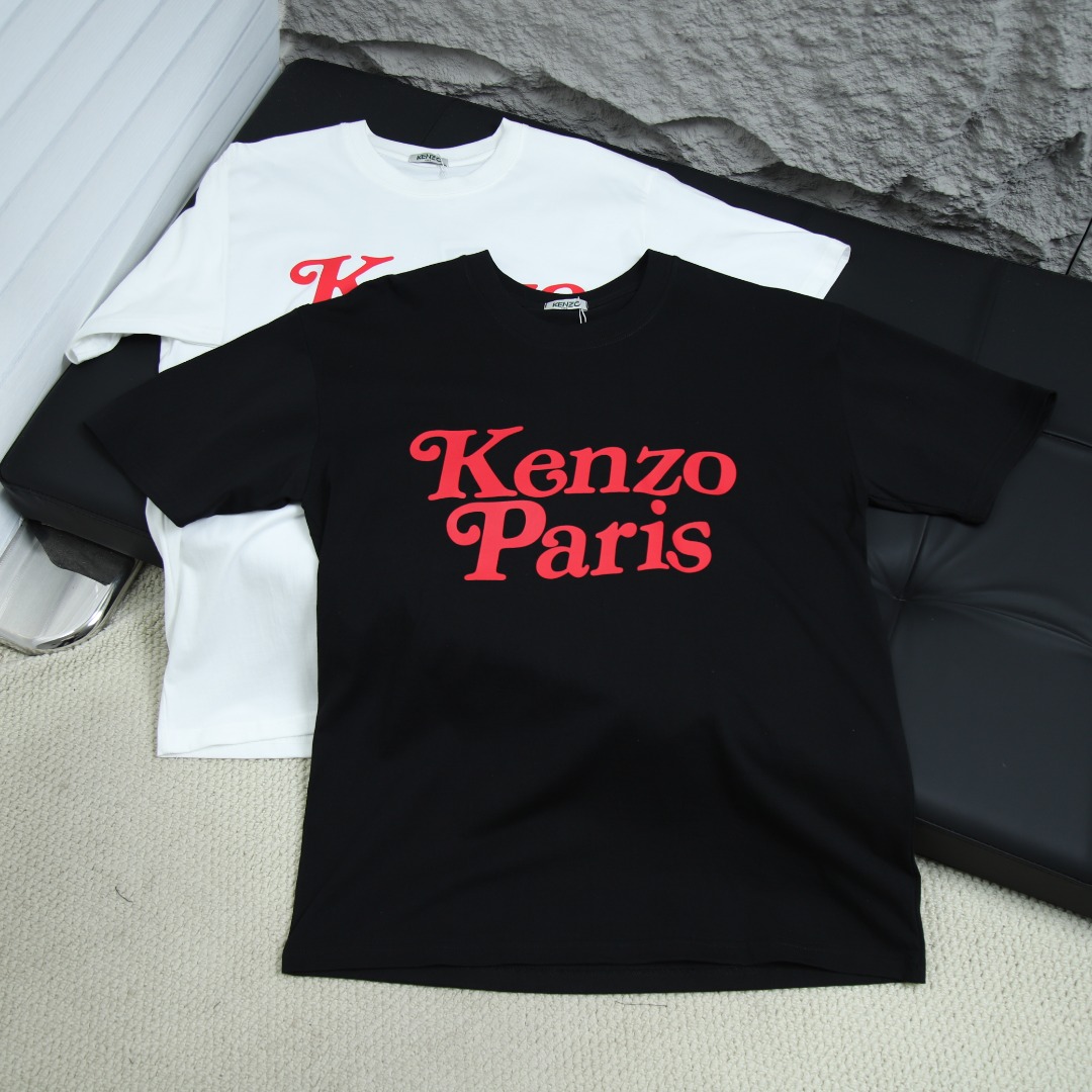 2025ss 봄 신상품 켄조/호랑이 머리 라운드넥 반팔 티셔츠 모델 번호: KE006