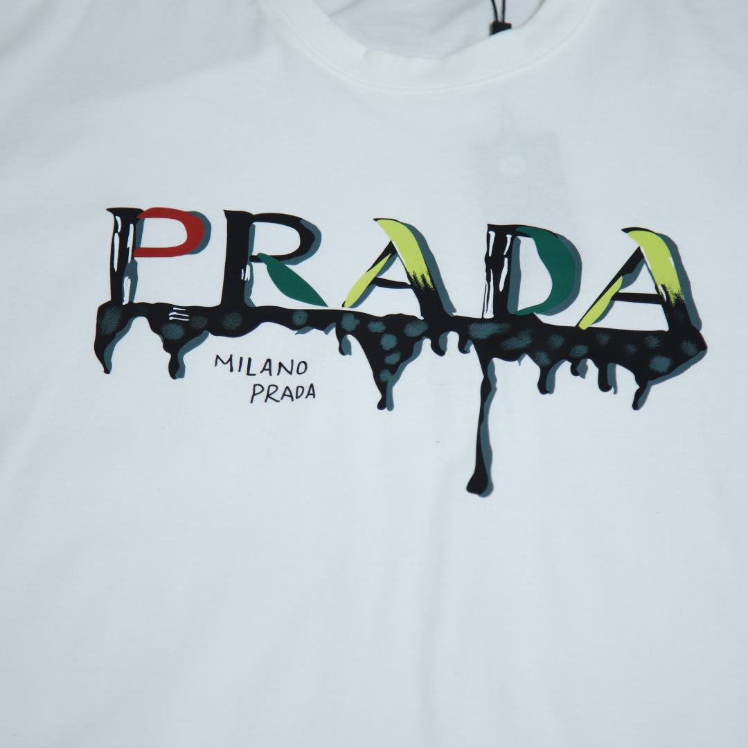 2025ss 봄 신상 프라다/PRADA 100 라운드넥 반팔 티셔츠 아이템 번호: PRA008