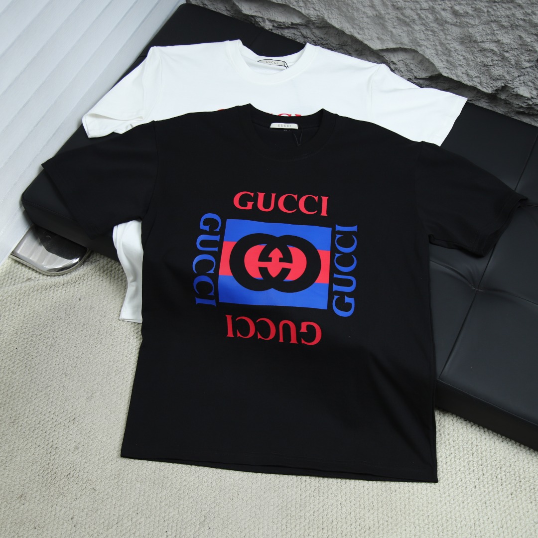 2025ss 봄 신상 GUCCI/구찌 라운드넥 반팔 티셔츠 모델넘버: GUC003