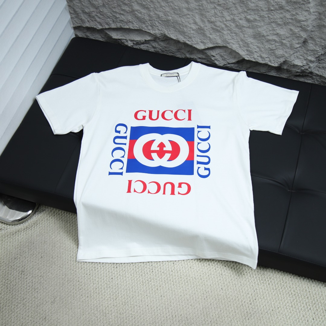 2025ss 봄 신상 GUCCI/구찌 라운드넥 반팔 티셔츠 모델넘버: GUC003