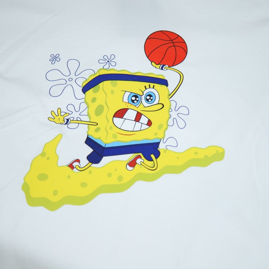 2025SS 봄 신상 나이키/나이키 라운드넥 반팔 티셔츠 스폰지밥 스퀘어팬츠 카툰 모델 번호: NI044