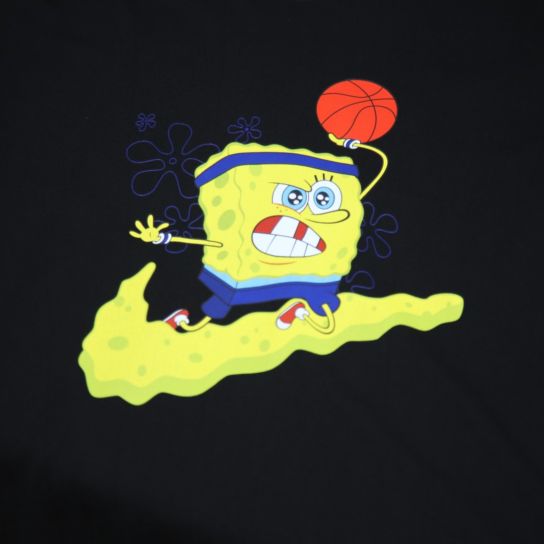 2025SS 봄 신상 나이키/나이키 라운드넥 반팔 티셔츠 스폰지밥 스퀘어팬츠 카툰 모델 번호: NI044