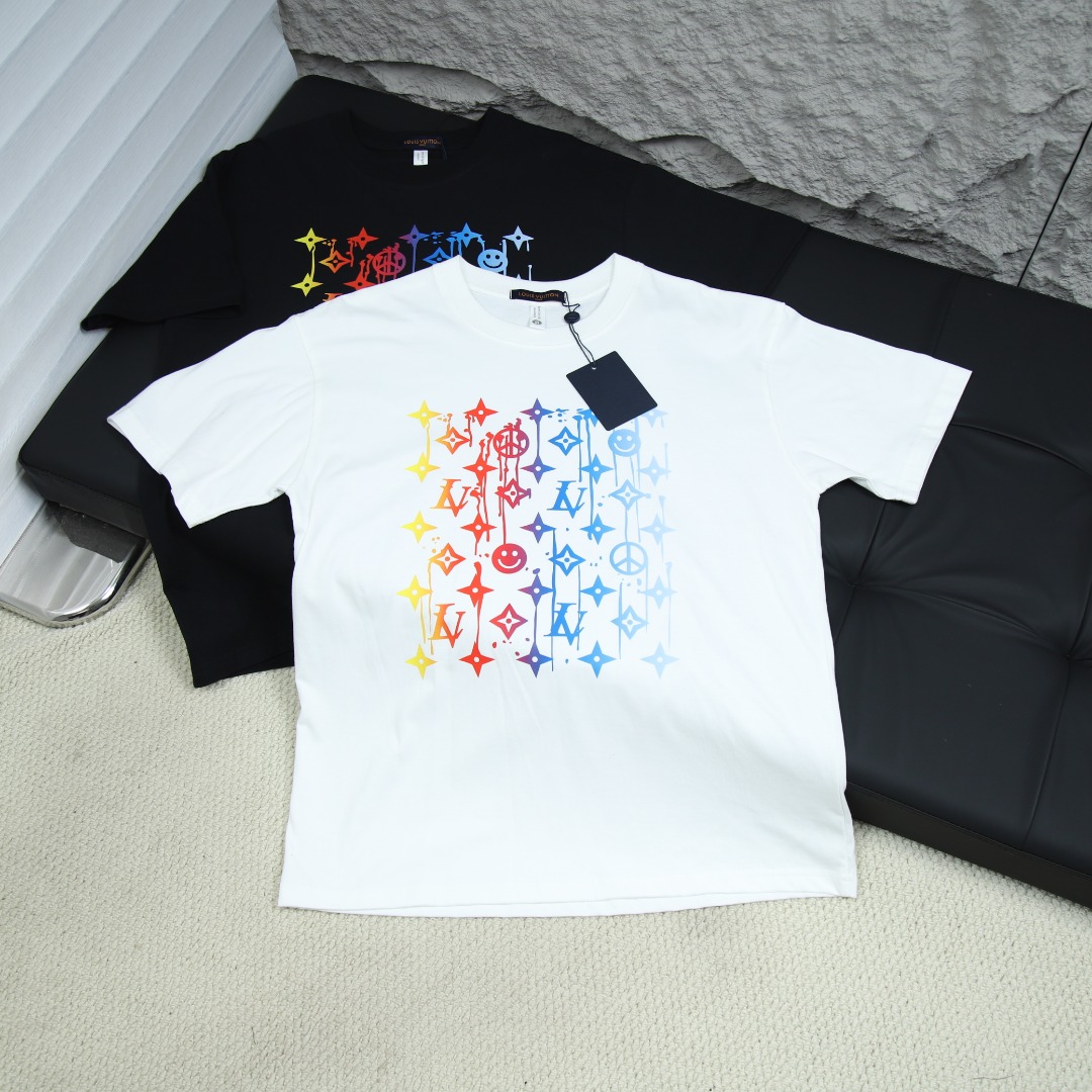 2025ss 봄 신상 LV 100 라운드넥 반팔 티셔츠 모델 번호: LV018