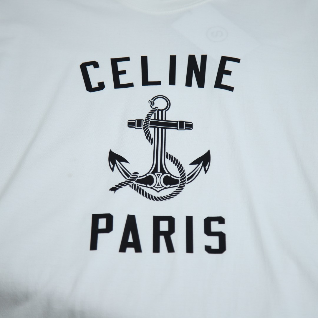 2025ss 봄 신상 셀린 셀린 라운드넥 반팔 티셔츠 모델 번호: CE0005