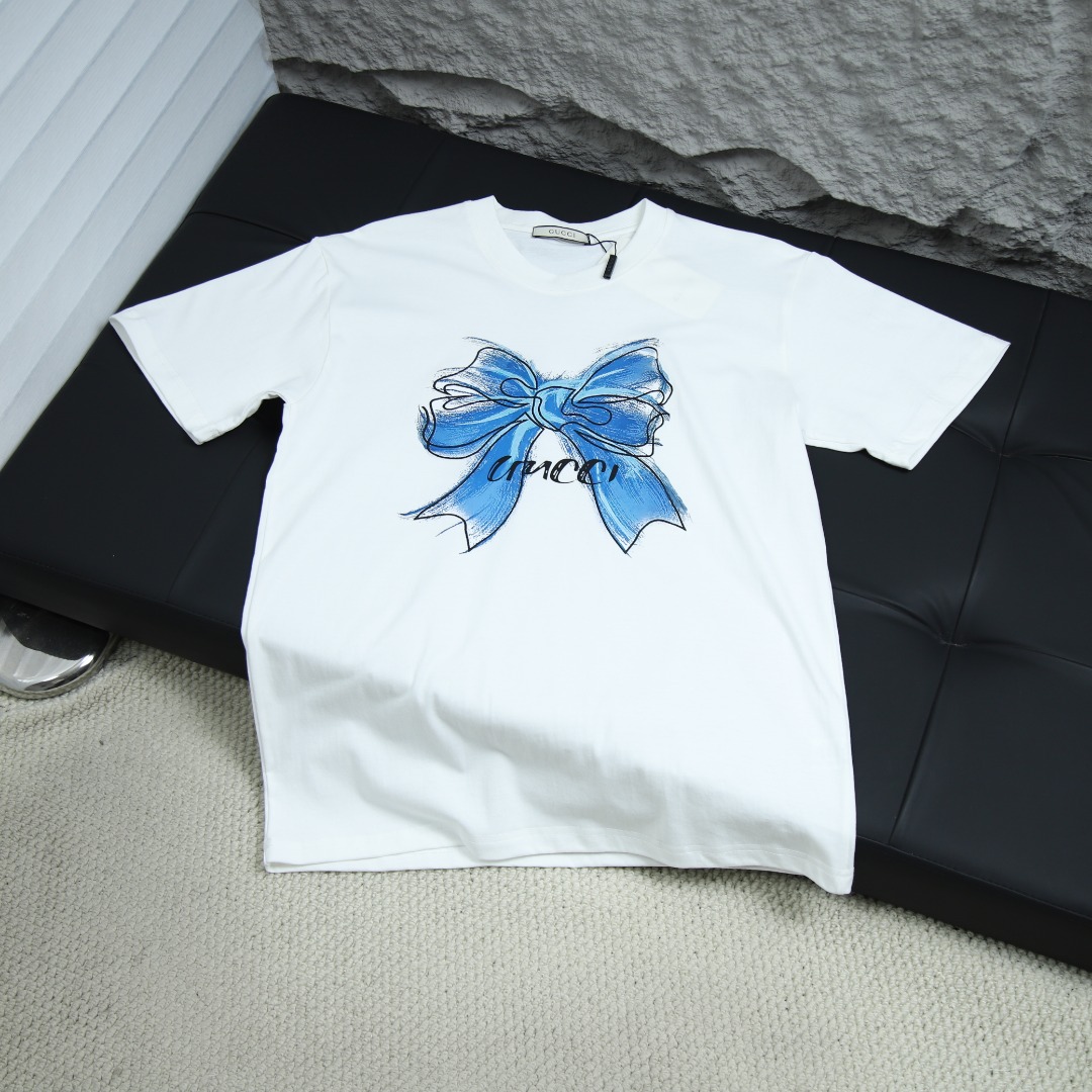 2025ss 봄 신상 GUCCI/구찌 라운드넥 반팔 티셔츠 백 모델넘버: GUC007