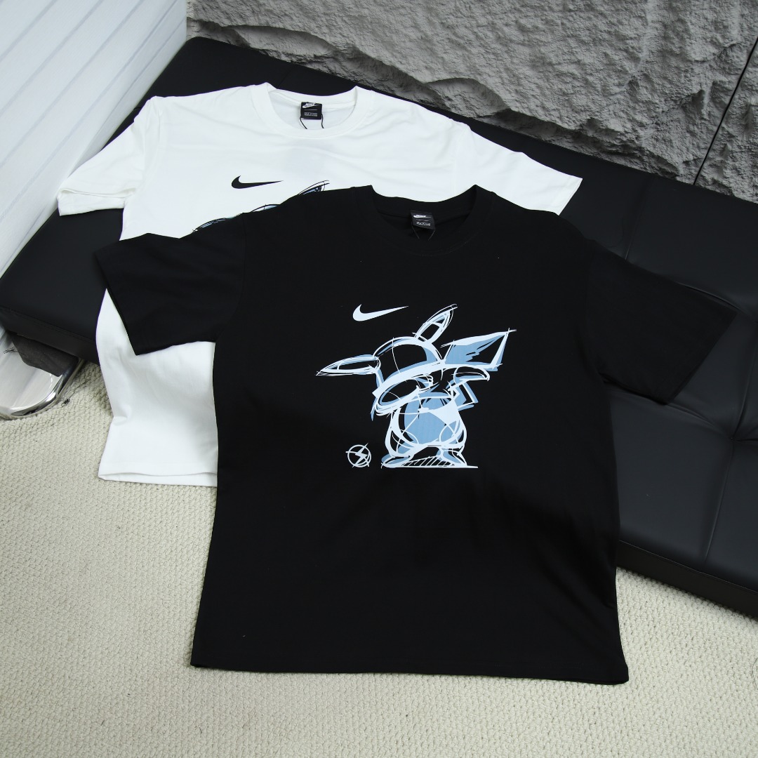 2025ss 봄 신상 NIKE/나이키 라운드넥 반팔 티셔츠 카툰 프린팅 모델 번호: NI038