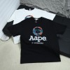 2025 봄/여름 신상 AAPE 유인원 패턴 레터링 프린트 캐주얼 커플 라운드넥 반팔 티셔츠 모델 번호: APP005