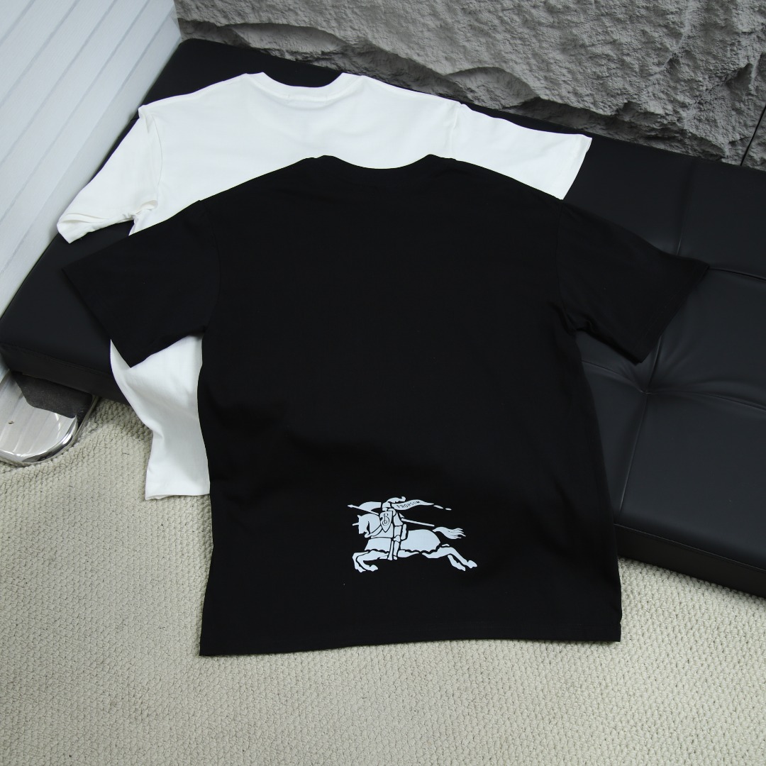 2025ss 봄 신상 버버리/버버리 헌드레드 라운드넥 반팔 티셔츠 모델 번호: BU0012