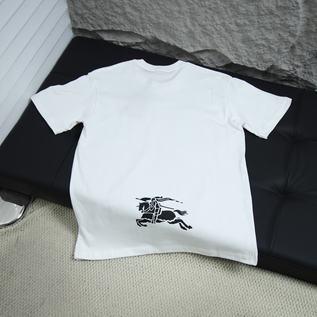 2025ss 봄 신상 버버리/버버리 헌드레드 라운드넥 반팔 티셔츠 모델 번호: BU0012