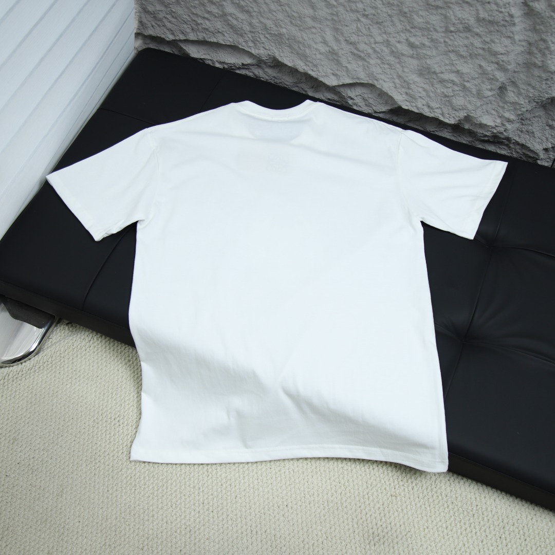 2025s봄 신상품 로에베/로에베 백 라운드넥 반팔 티셔츠 모델 번호: LOE006