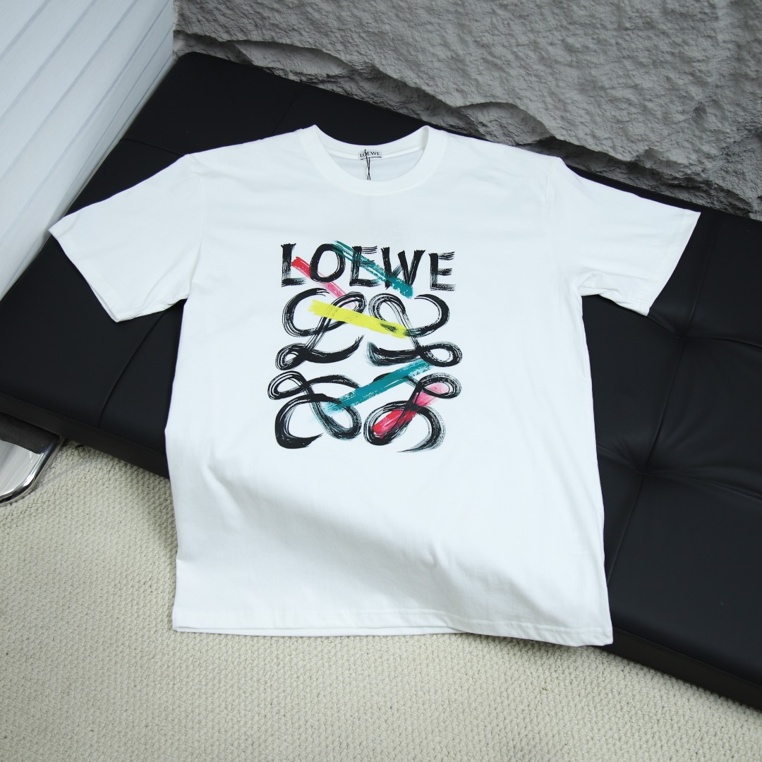 2025SS 봄 신상 로에베 / 로에베 백 라운드넥 반팔 티셔츠 모델 번호: LOE007