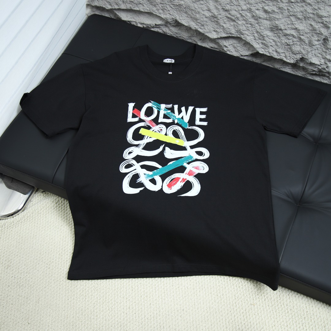 2025SS 봄 신상 로에베 / 로에베 백 라운드넥 반팔 티셔츠 모델 번호: LOE007