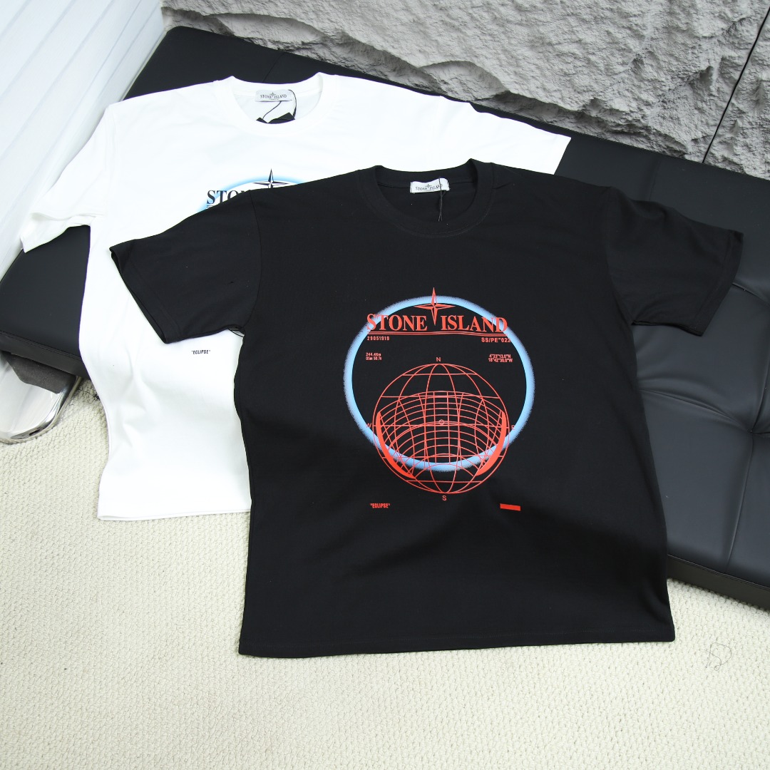 2025SS 봄 신상 스톤아일랜드 스톤아일랜드 백 라운드넥 반팔 티셔츠 모델 번호: ST0002