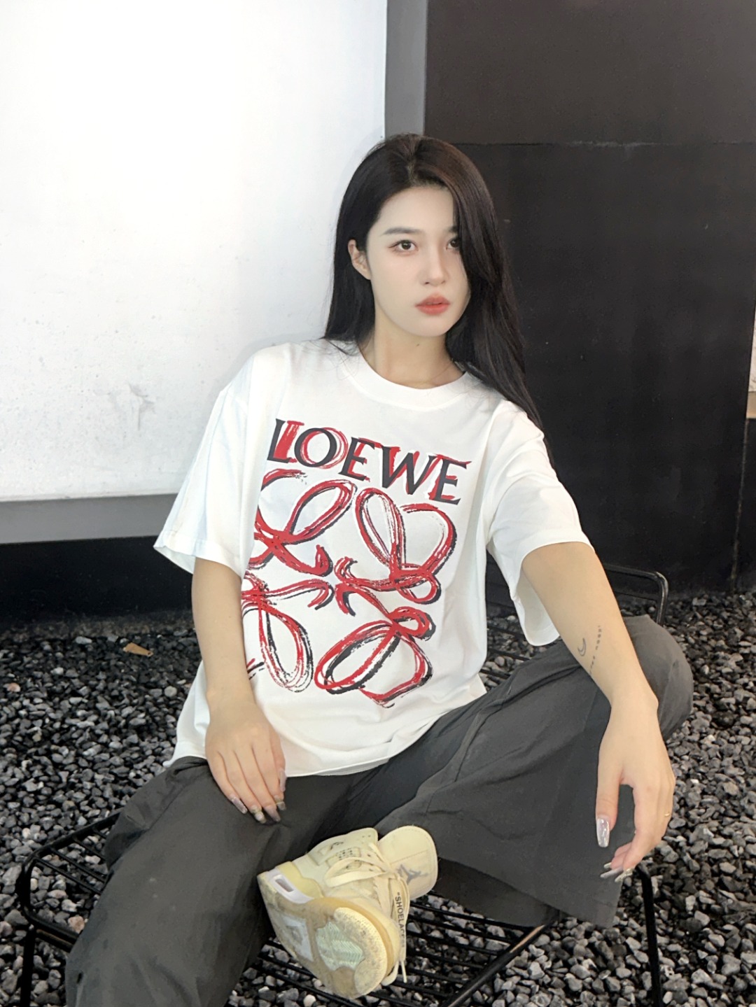 로에베 24SS 라지 페인팅 반팔 셔츠