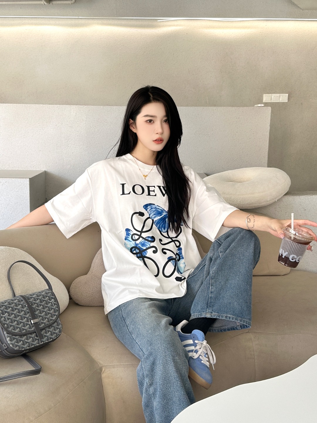 로에베 24SS 버터플라이 쇼트 슬리브 셔츠