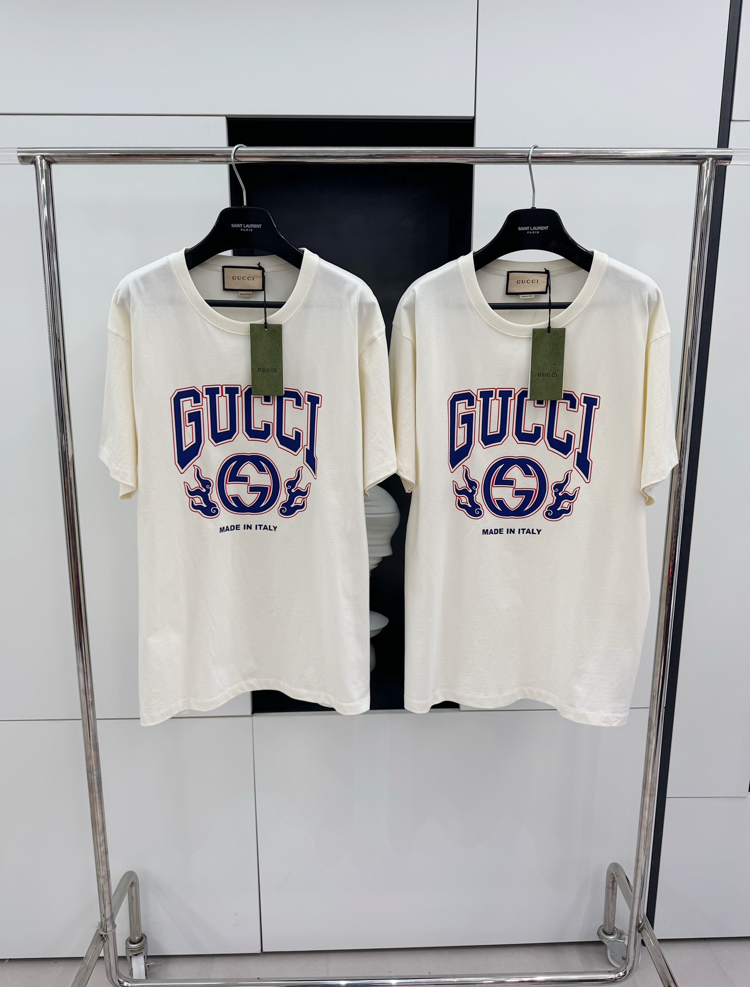 GU 2024SS 드래곤 프린트 쇼트 슬리브 셔츠