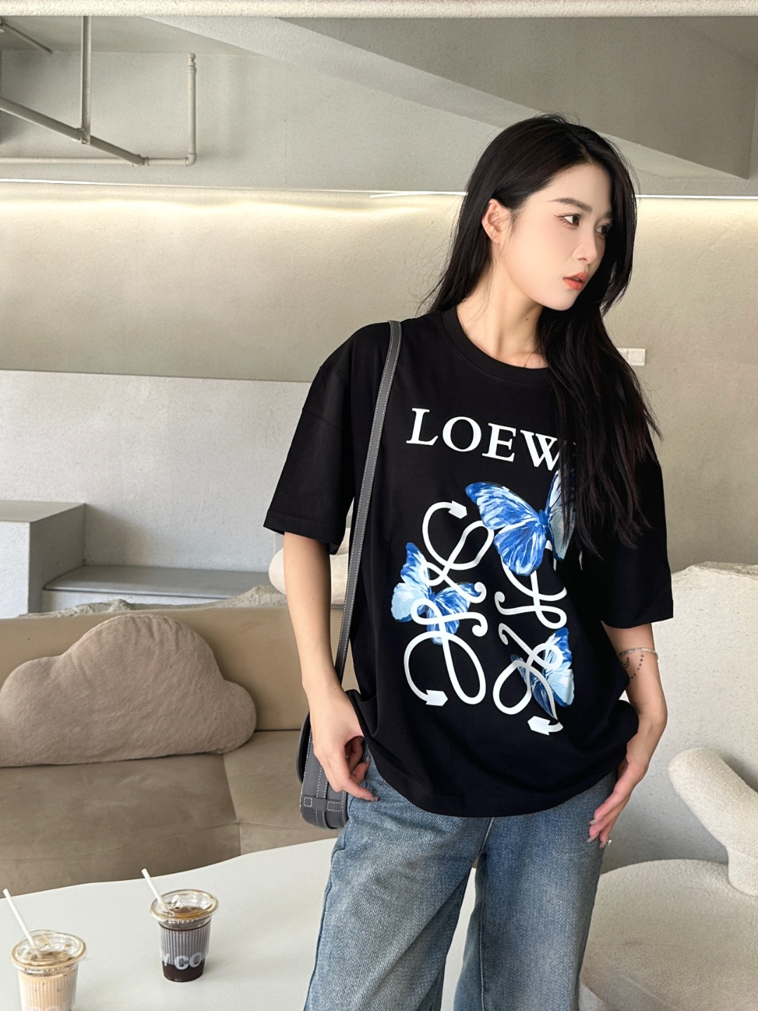 로에베 로에베 24SS 버터플라이 쇼트 슬리브 셔츠