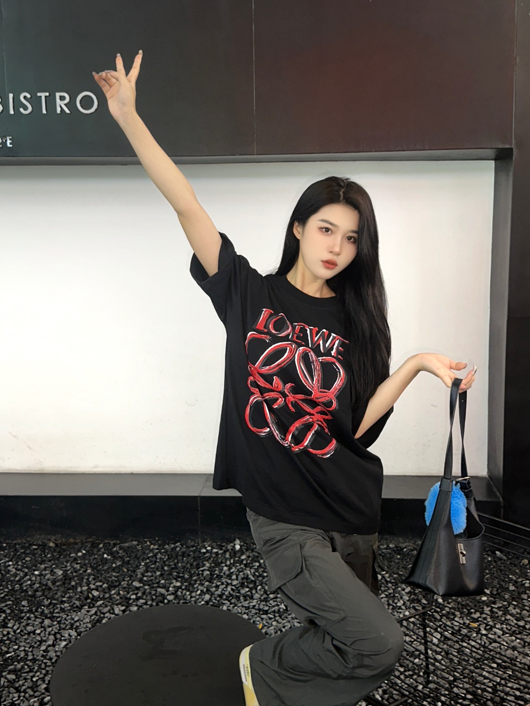로에베 로에베 24SS 라지 페인팅 쇼트 슬리브 셔츠