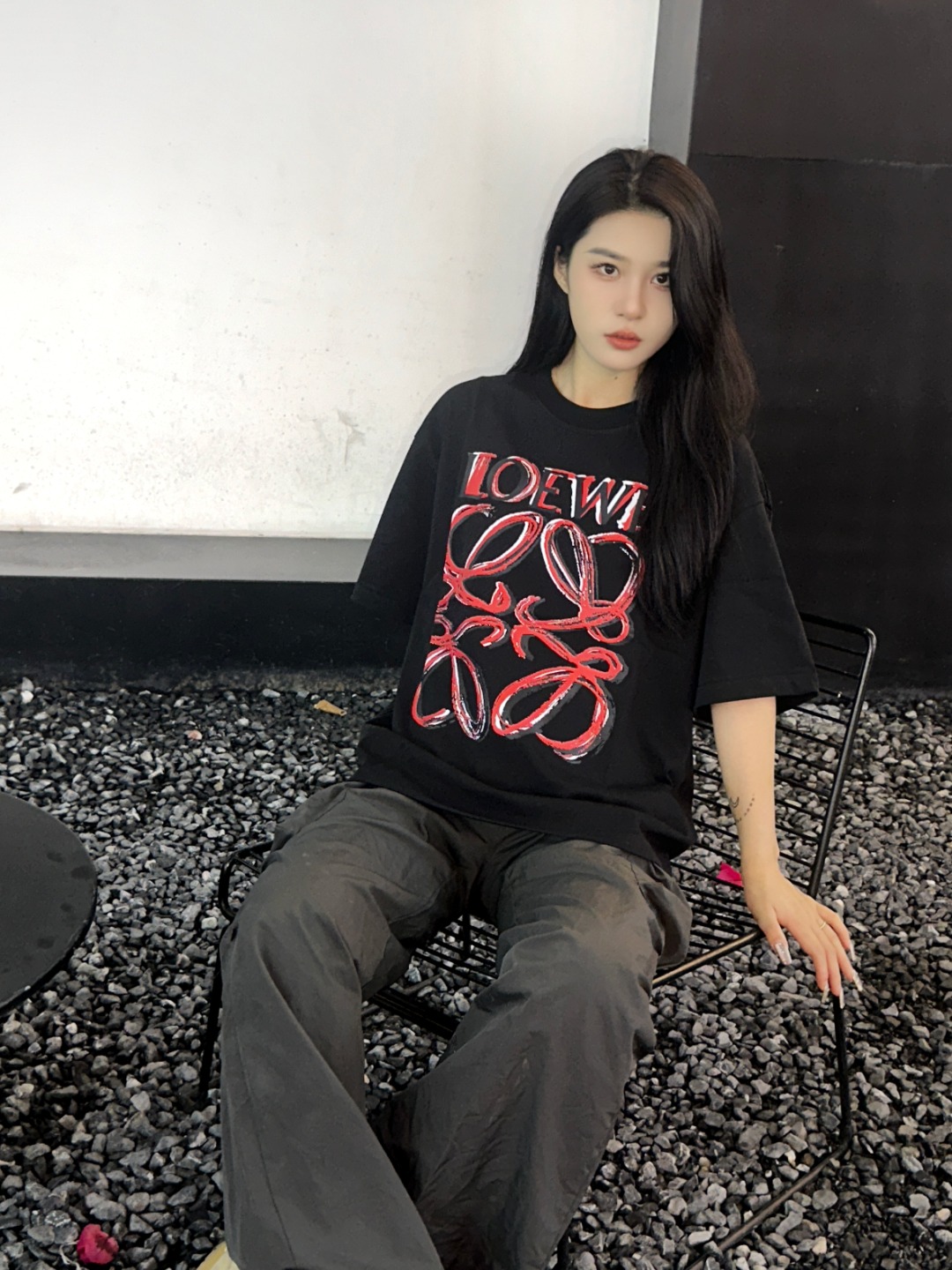 로에베 로에베 24SS 라지 페인팅 쇼트 슬리브 셔츠