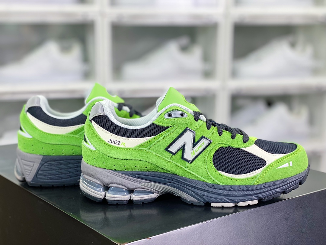NB 뉴발란스 ML2002 시리즈 레트로 팝 스타일 캐주얼 스포츠 조깅화 “플립 플롭 가와사키 스타일 그린 블랙 2002RGZ 