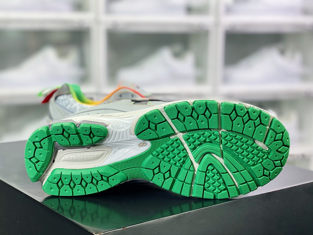 가니 x NB 뉴발란스 ML2002 시리즈 레트로 아빠 스타일 캐주얼 스포츠 조깅화 라이트 그레이 그린 무지개 그라데이션 M2002RGD 