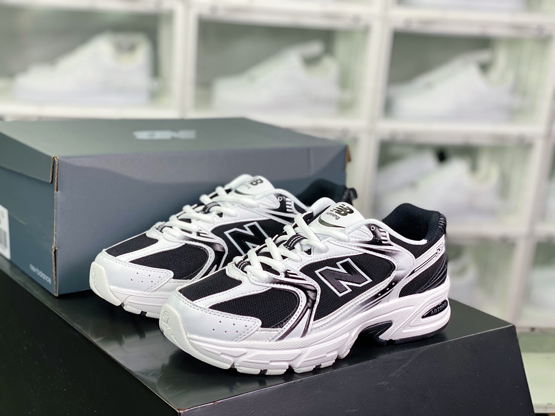 뉴발란스 뉴발란스 MR530 시리즈 레트로 팝 스타일 메쉬 러닝 캐주얼 스니커즈 블랙 앤 화이트 MR530KOB 