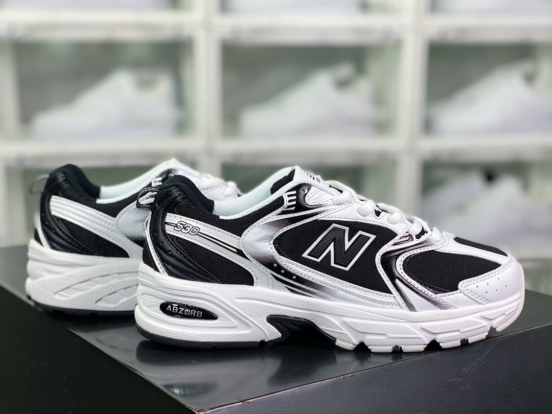 뉴발란스 뉴발란스 MR530 시리즈 레트로 팝 스타일 메쉬 러닝 캐주얼 스니커즈 블랙 앤 화이트 MR530KOB 
