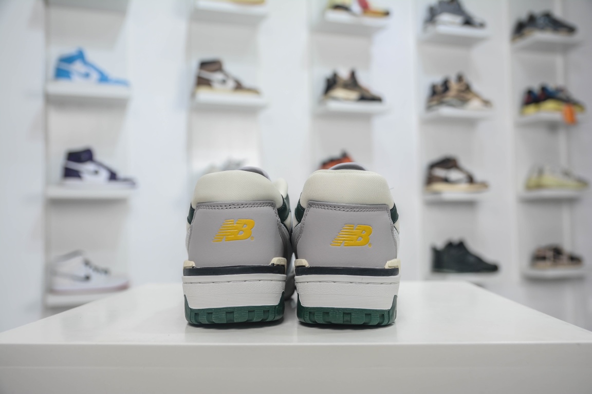 뉴발란스 뉴발란스 BB550 시리즈 뉴발란스 가죽 유니섹스 캐주얼 러닝화 공식 아이템: BB550WBG