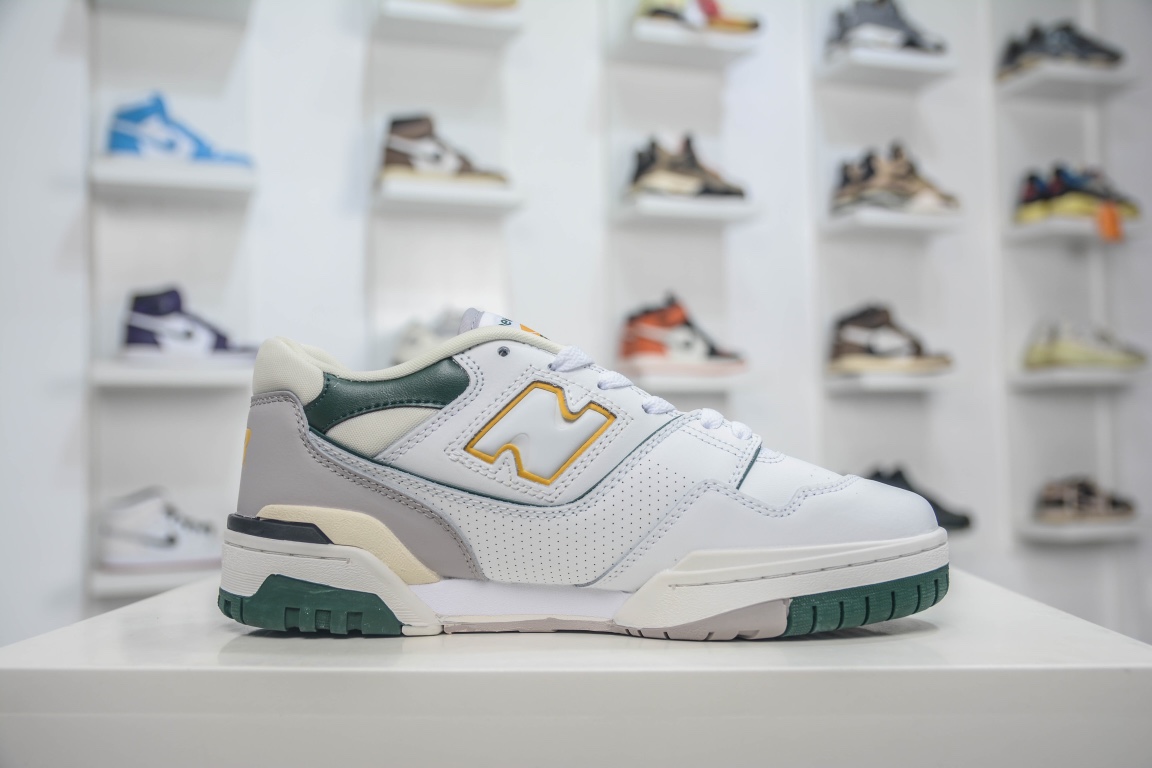 뉴발란스 뉴발란스 BB550 시리즈 뉴발란스 가죽 유니섹스 캐주얼 러닝화 공식 아이템: BB550WBG