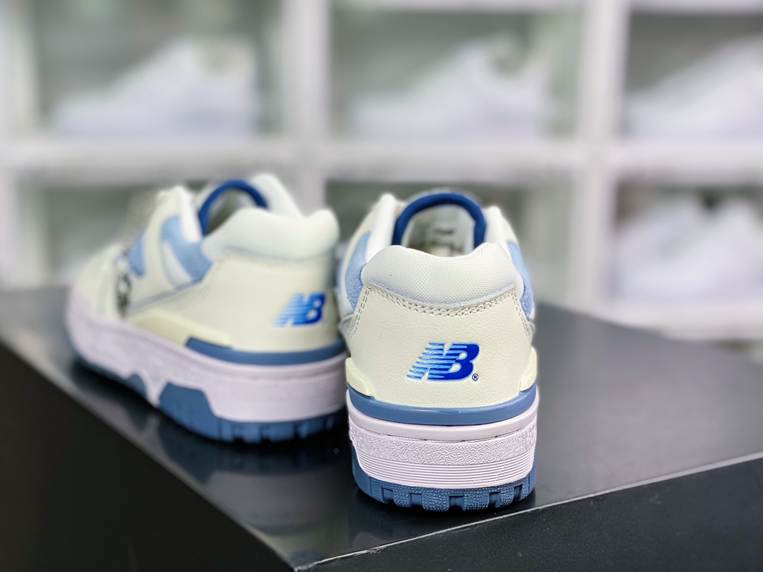 NB BB550 시리즈 클래식 레트로 로우탑 캐주얼 농구화 “가죽 밀크 화이트 워시드 블루 BB550PLA 바코드: tf1561
