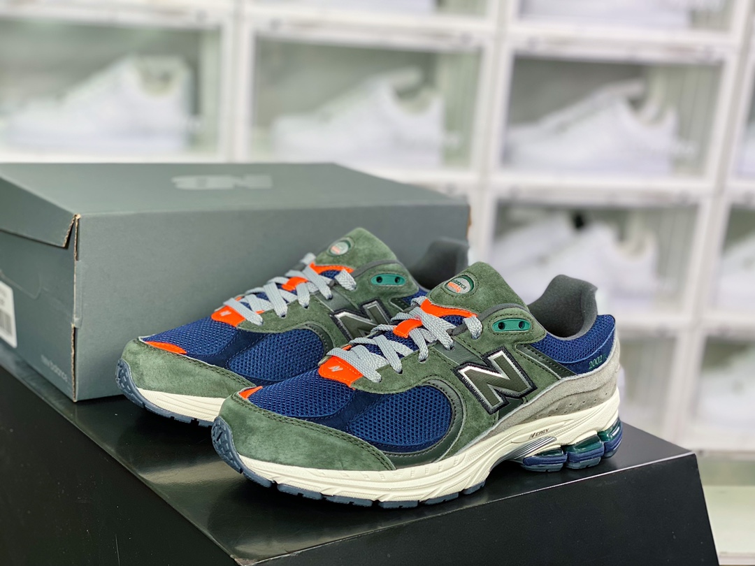 NB ML2002 시리즈 레트로 아빠 스타일 캐주얼 스포츠 조깅화 “스웨이드 아미 그린 네이비 라이트 그레이 오렌지 ML2002RF 
