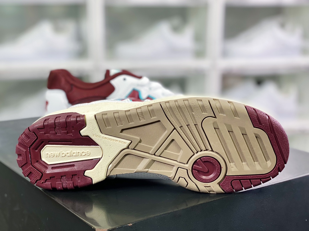 NB 뉴 발란스 BB550 시리즈 클래식 레트로 로우 탑 캐주얼 스포츠 농구화 “가죽 화이트 문 오키드 버건디 BB550WBG 