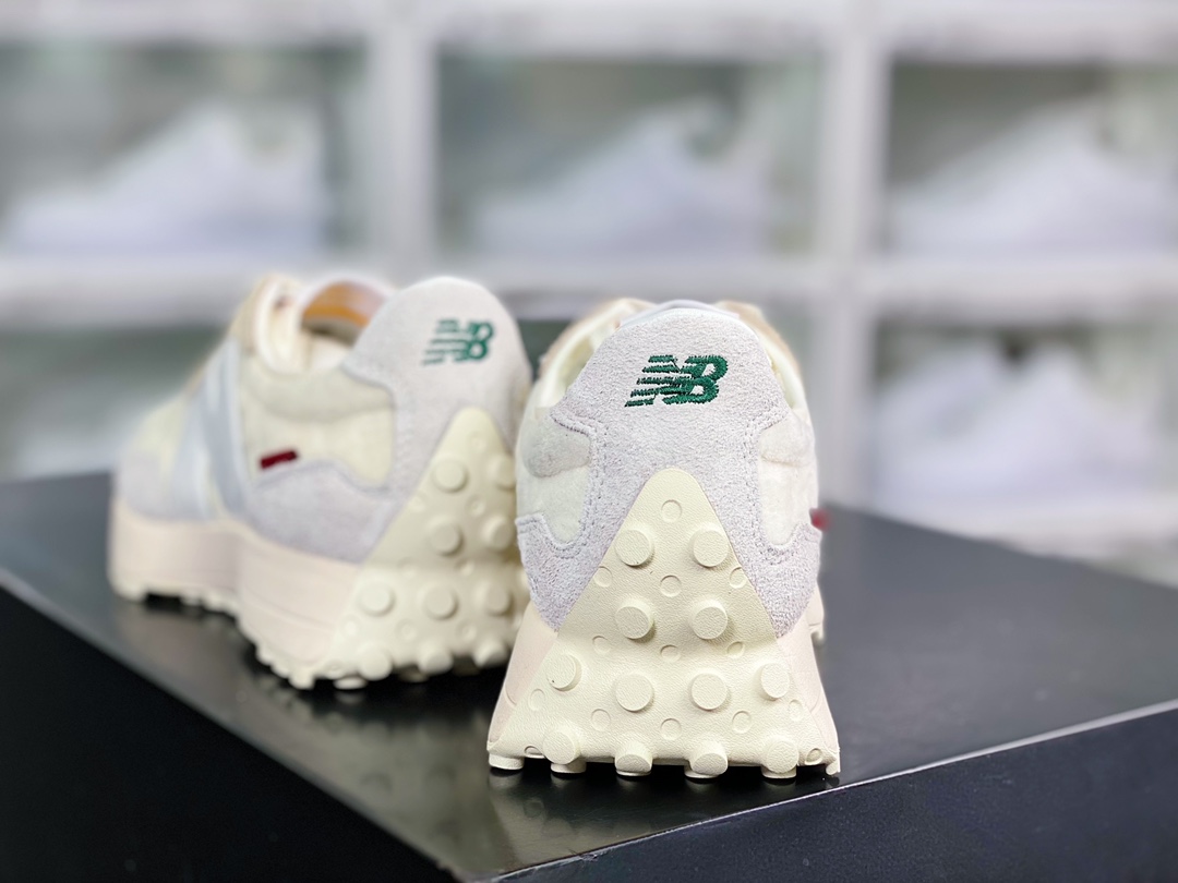 NBMS327 시리즈 로우탑 레트로 캐주얼 스포츠 조깅화 “라이트 그레이 플러시 크림 로고 MS327FG 사이즈: 36 37 37.5 38 38.5 39.5 40 