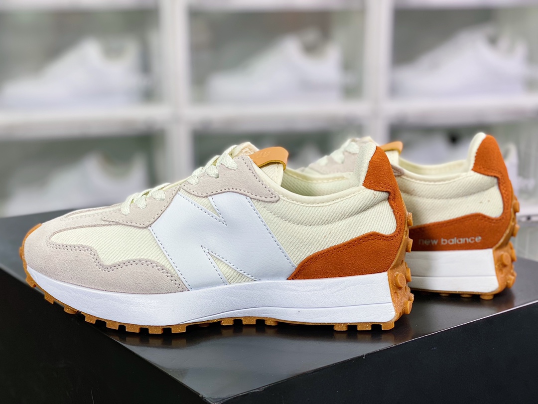 소프트 크림색 NB 뉴발란스 MS327 시리즈 로우탑 레트로 캐주얼 스포츠 조깅화 “라이트 그레이 체리 블라썸 핑크 W327ZAT 사이즈 : 39-45 