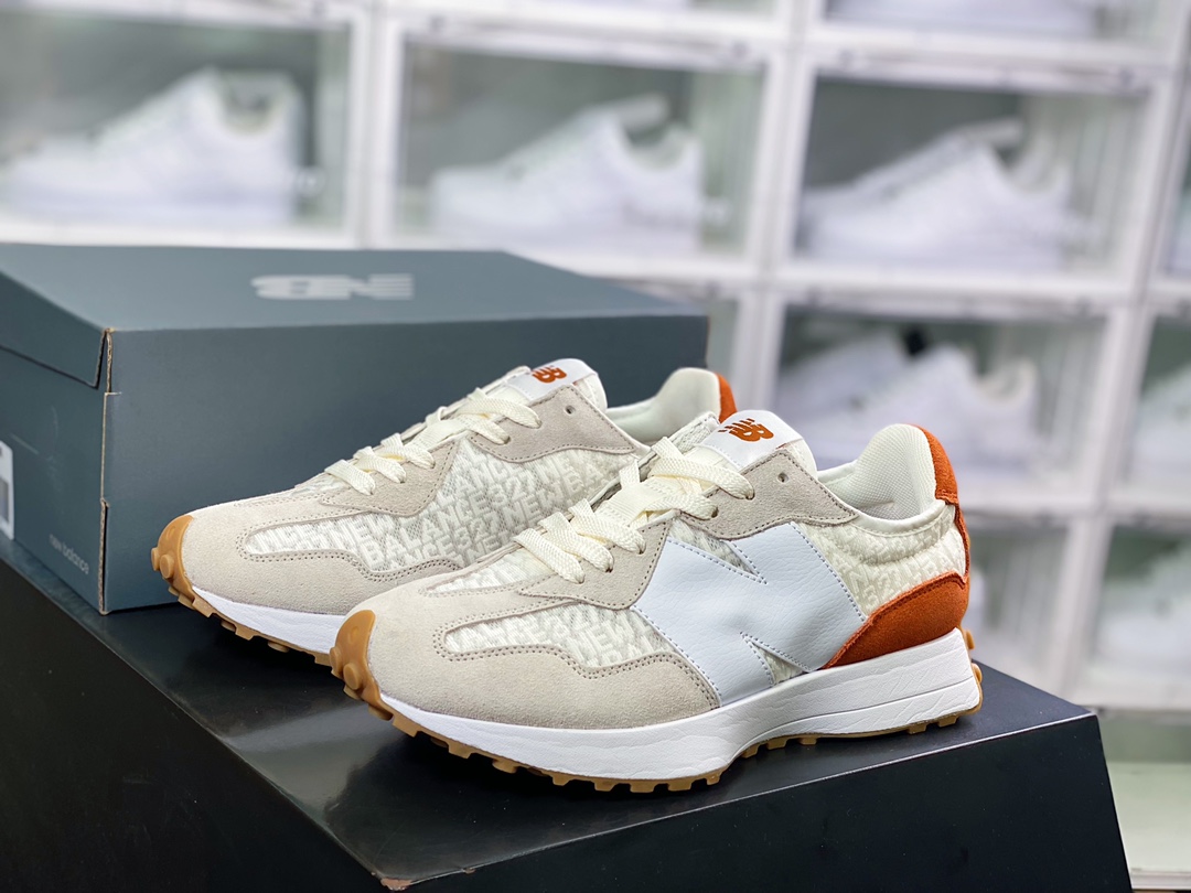NB 뉴발란스 MS327 시리즈 레트로 캐주얼 스포츠 조깅화 “메쉬 자카드 라이트 카키 화이트 브라운 레드 MS327RA 