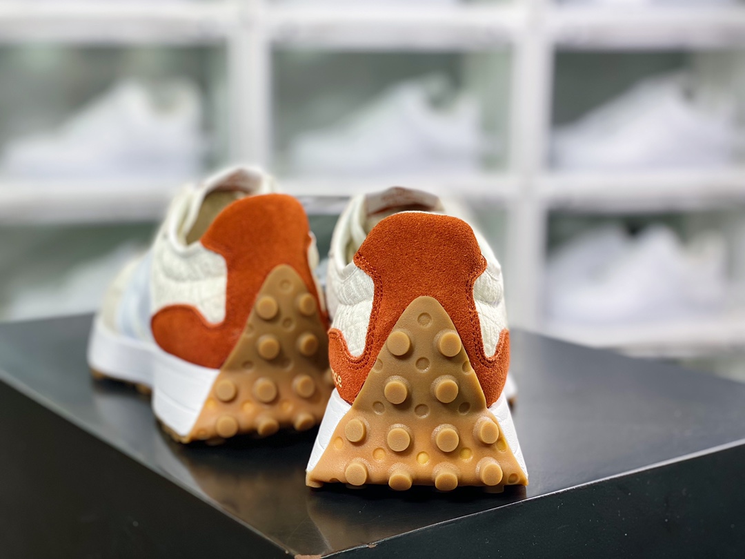 NB 뉴발란스 MS327 시리즈 레트로 캐주얼 스포츠 조깅화 “메쉬 자카드 라이트 카키 화이트 브라운 레드 MS327RA 