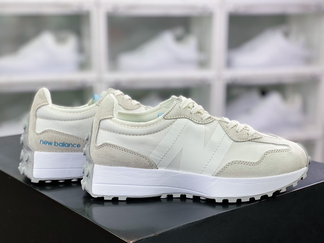 일본 유명 일러스트 만화가 조인트 노리타케이 X NB 뉴발란스 MS327 시리즈 레트로 캐주얼 스포츠 조깅화 화이트 라이트 그레이 MS327NW1 