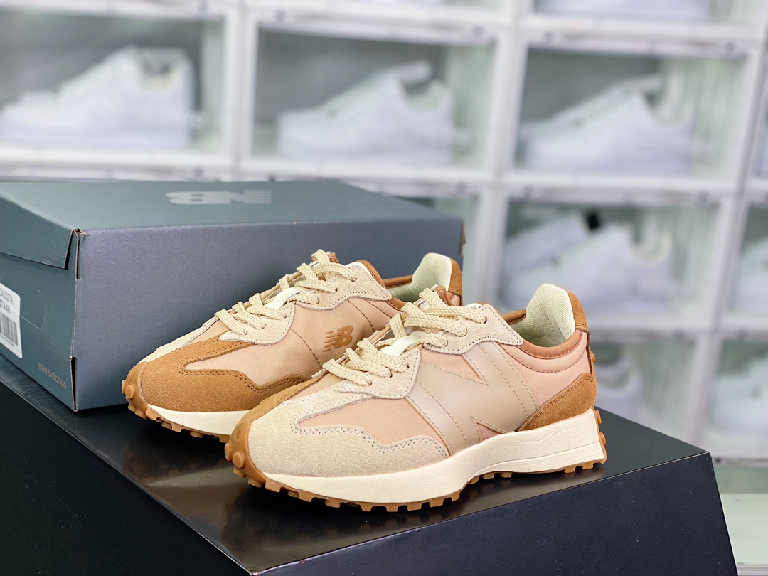 ANB 브랜드 x NB 뉴발란스 MS327스페셜 에디션 컬렉션 레트로 캐주얼 스포츠 조깅화 패치워크 밀 옐로우 MS327AAN 