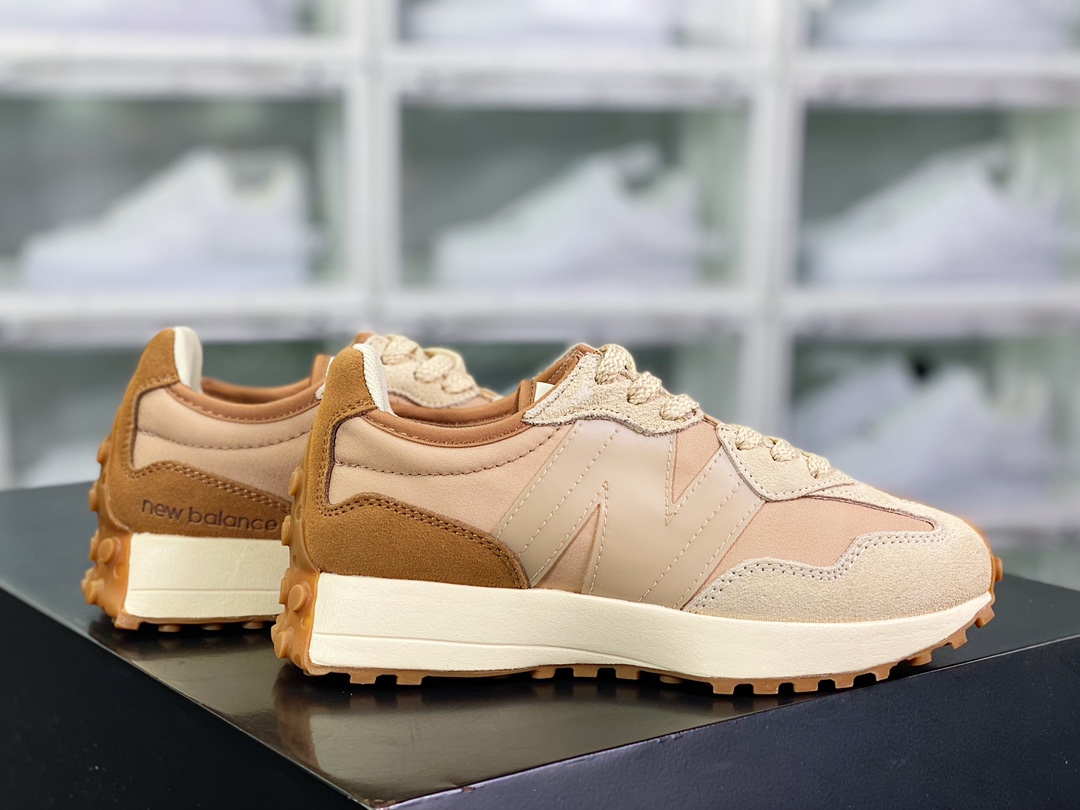 ANB 브랜드 x NB 뉴발란스 MS327스페셜 에디션 컬렉션 레트로 캐주얼 스포츠 조깅화 패치워크 밀 옐로우 MS327AAN 