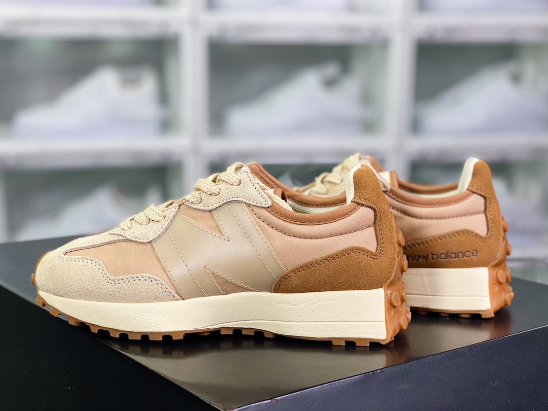 ANB 브랜드 x NB 뉴발란스 MS327스페셜 에디션 컬렉션 레트로 캐주얼 스포츠 조깅화 패치워크 밀 옐로우 MS327AAN 