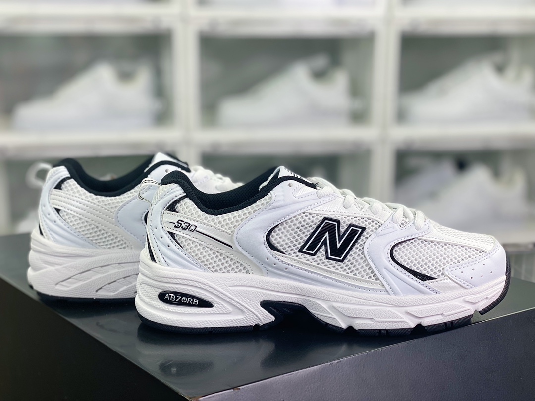 NB 뉴발란스 MR530 시리즈 레트로 팝 스타일 메쉬 러닝 캐주얼 스니커즈 화이트 블랙 MR530KOB 