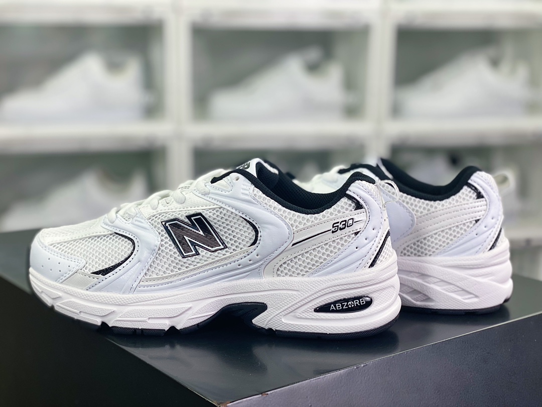 NB 뉴발란스 MR530 시리즈 레트로 팝 스타일 메쉬 러닝 캐주얼 스니커즈 화이트 블랙 MR530KOB 
