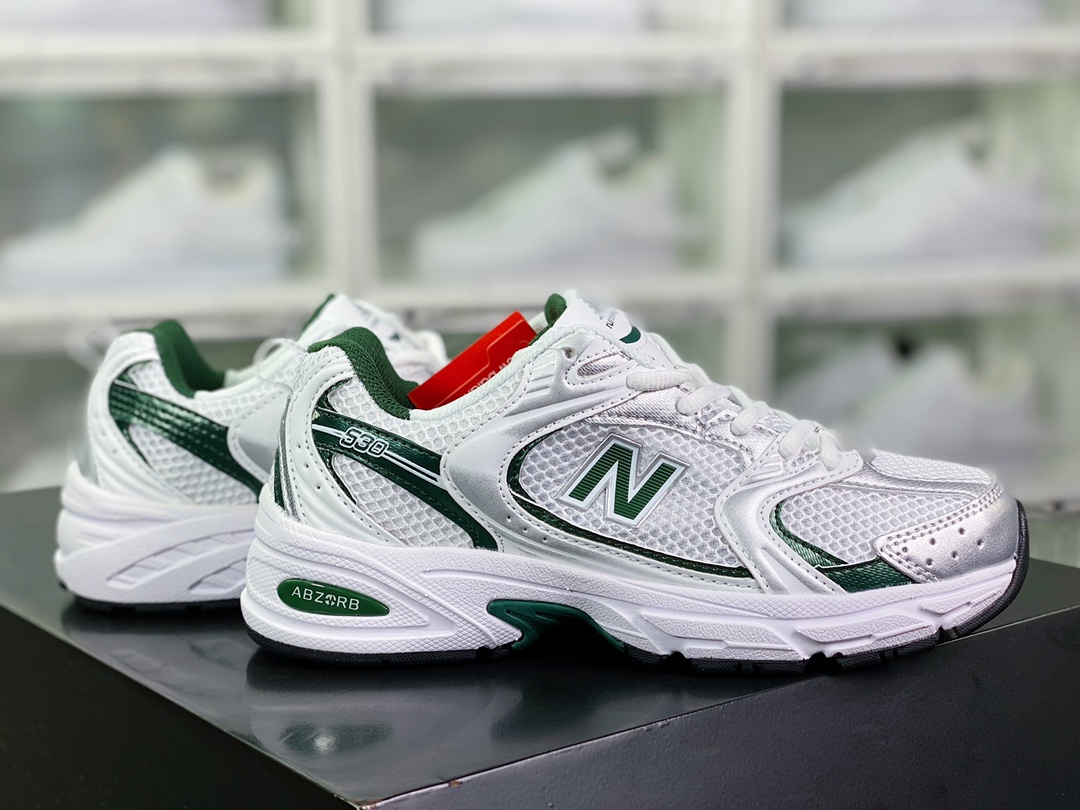 NB 뉴발란스 MR530 시리즈 레트로 아빠 스타일 메쉬 러닝 캐주얼 트레이너 화이트 실버 그린 MR530SG 