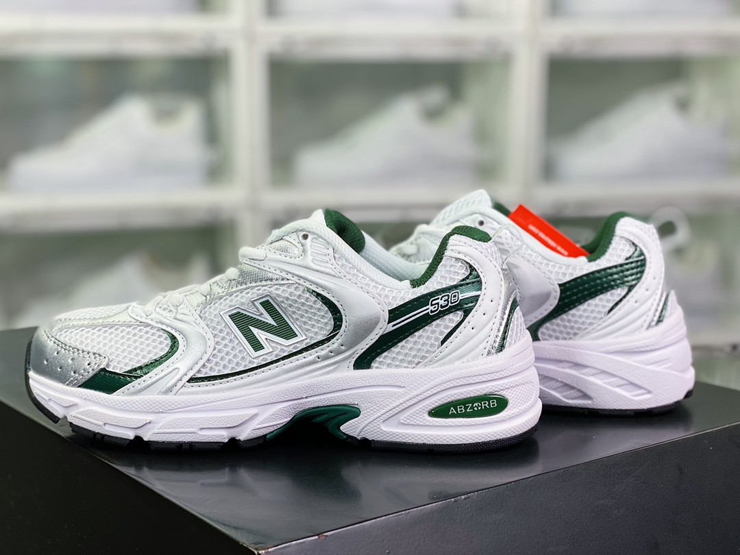 NB 뉴발란스 MR530 시리즈 레트로 아빠 스타일 메쉬 러닝 캐주얼 트레이너 화이트 실버 그린 MR530SG 