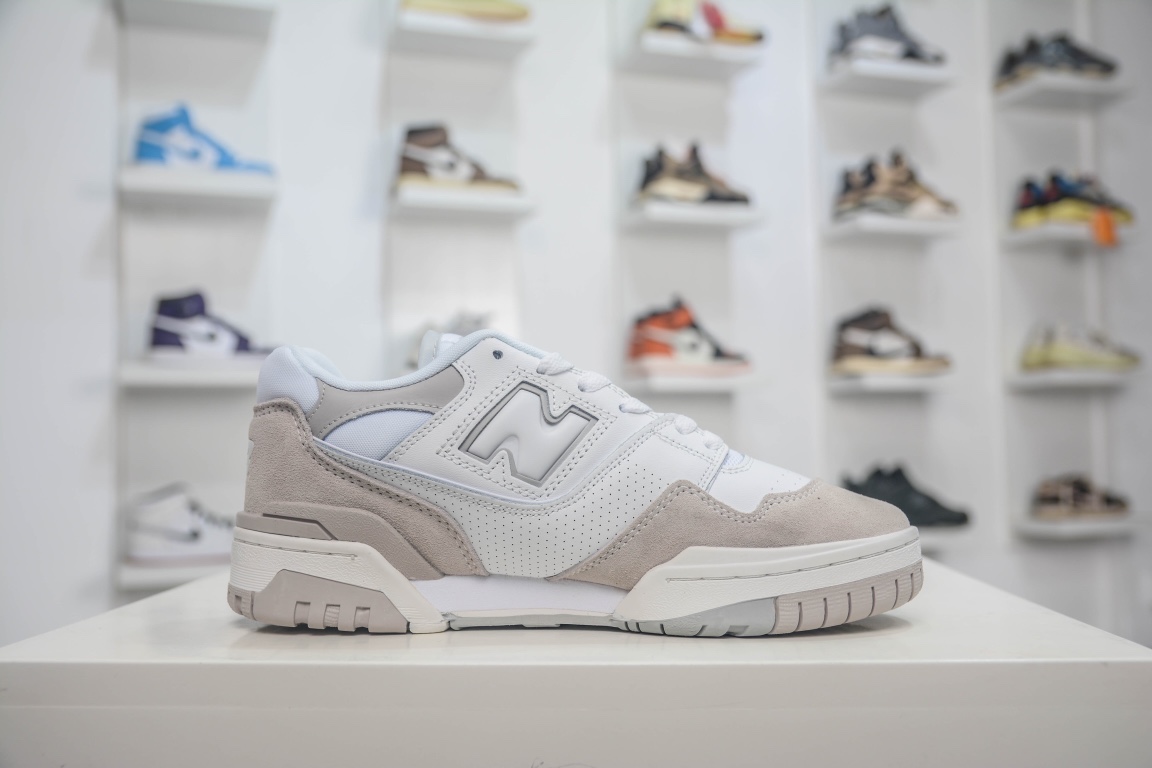 뉴발란스 BB550 퓨어 오리지널 시리즈 뉴발란스 가죽 유니섹스 캐주얼 러닝화 공식 아이템: BB550NCB 