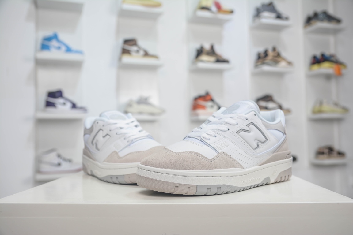 뉴발란스 BB550 퓨어 오리지널 시리즈 뉴발란스 가죽 유니섹스 캐주얼 러닝화 공식 아이템: BB550NCB 